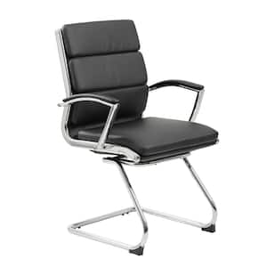 ExecutivePro 23 in. Width Standard Black Faux Leather Guest Office Chair
