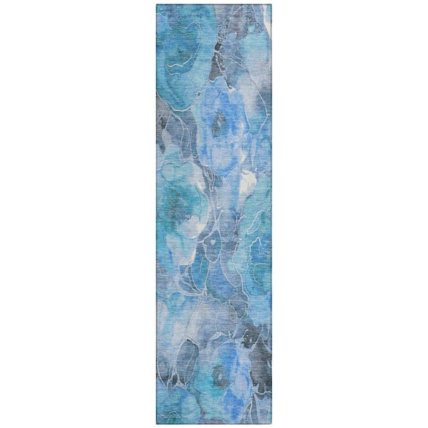 Chantille Machine Washable Indoor/Outdoor Abstract ACN1859 Blue 2 ft. 3 in. x 7 ft. 6 in. Runner Rug