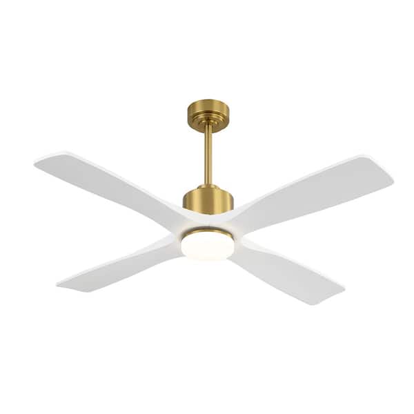 MLiAN 54 in. Solid Wood Indoor Black and White Ceiling Fan with Light