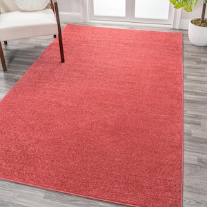 Haze Solid Low-Pile Red 6 ft. x 9 ft. Area Rug