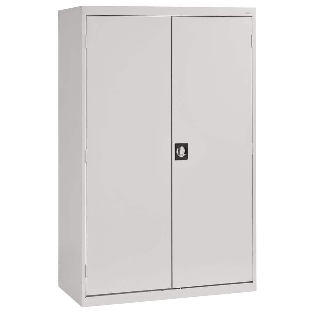 Elite Series 46 in. W x 72 in. H x 24 in. D 22-Gauge 2-Shelf Steel Freestanding Wardrobe Storage Cabinet in Dove Gray price history on PriceWatchPro