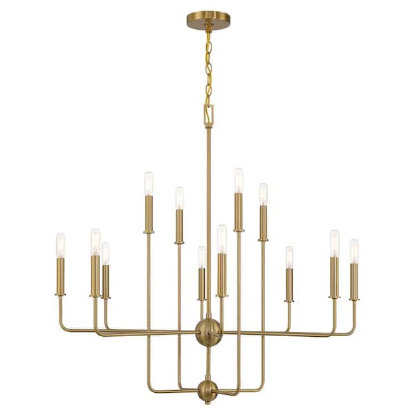Avondale 12-Light Warm Brass Chandelier