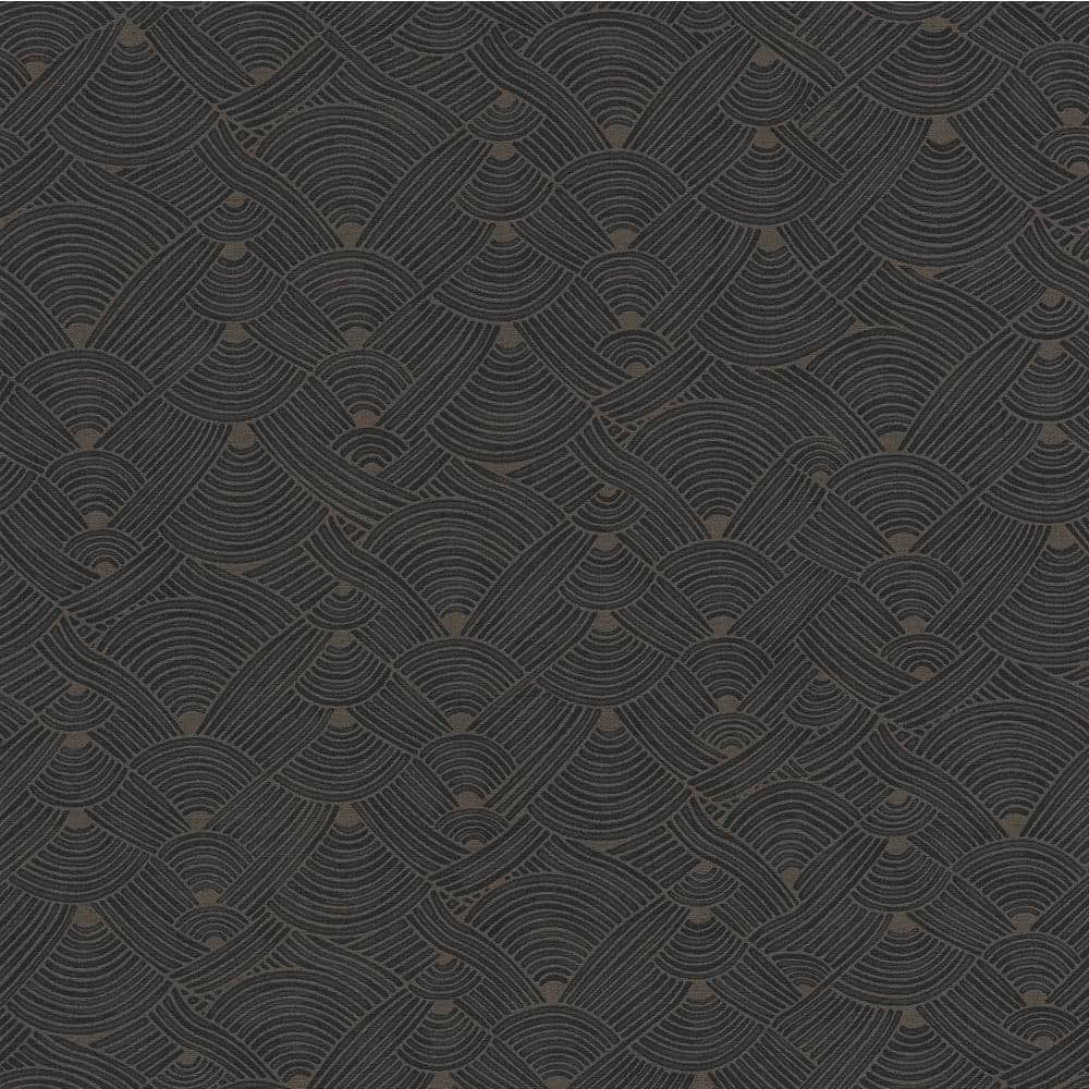 Fusion Collection Geometric Swirl Motif Brown/Black Matte Finish Non-pasted
