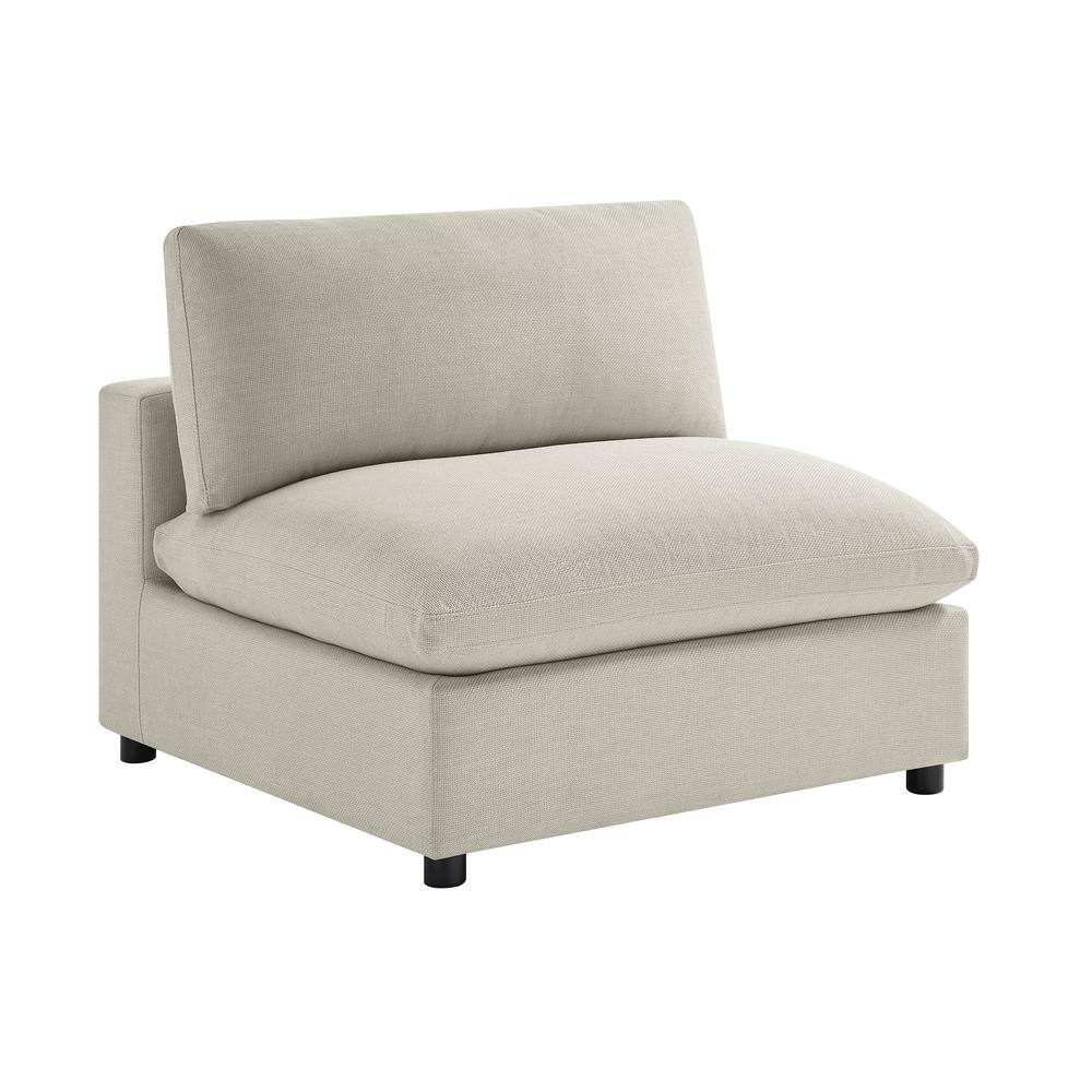 Casella Beige Polyester Fabric Slipper Chair