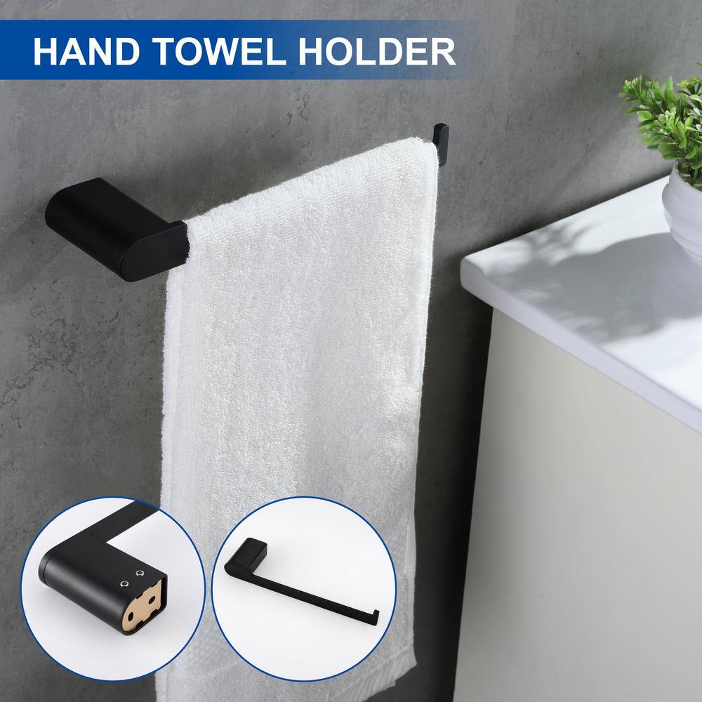 Matte Black 4-Piece Stainless Steel Bathroom Hardware Set