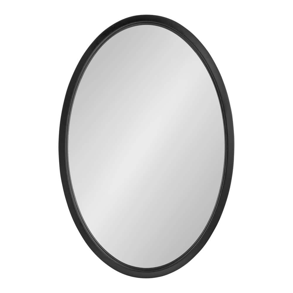 Black Oval Wood Framed Bathroom Vanity Mirror