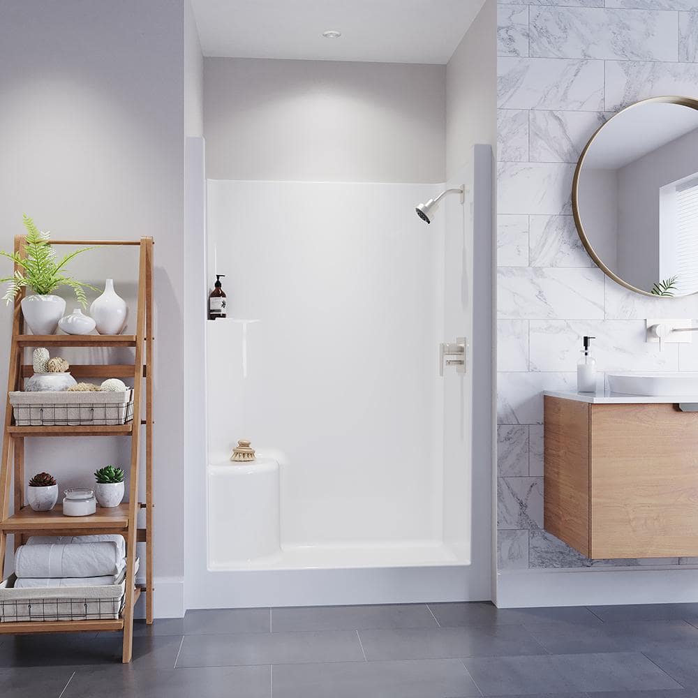Everyday AFR 48 in. x 33.5 in. x 75 in. 1-Piece Shower Stall with Left Seat