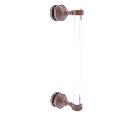 Pacific Grove 12 in. Single Side Shower Door Pull with Dotted Accents in Antique Copper