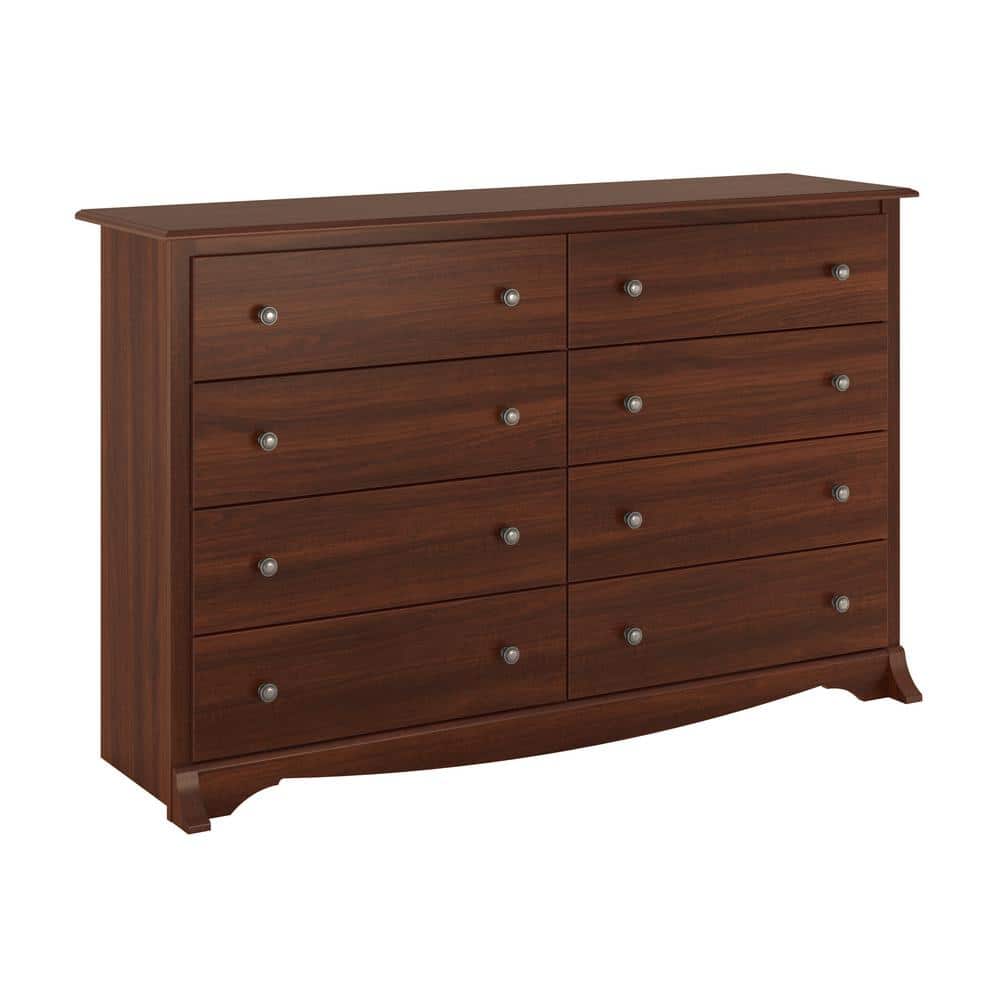 Cherry Monterey Double Dresser with 8 Deep Drawers and Roller System
