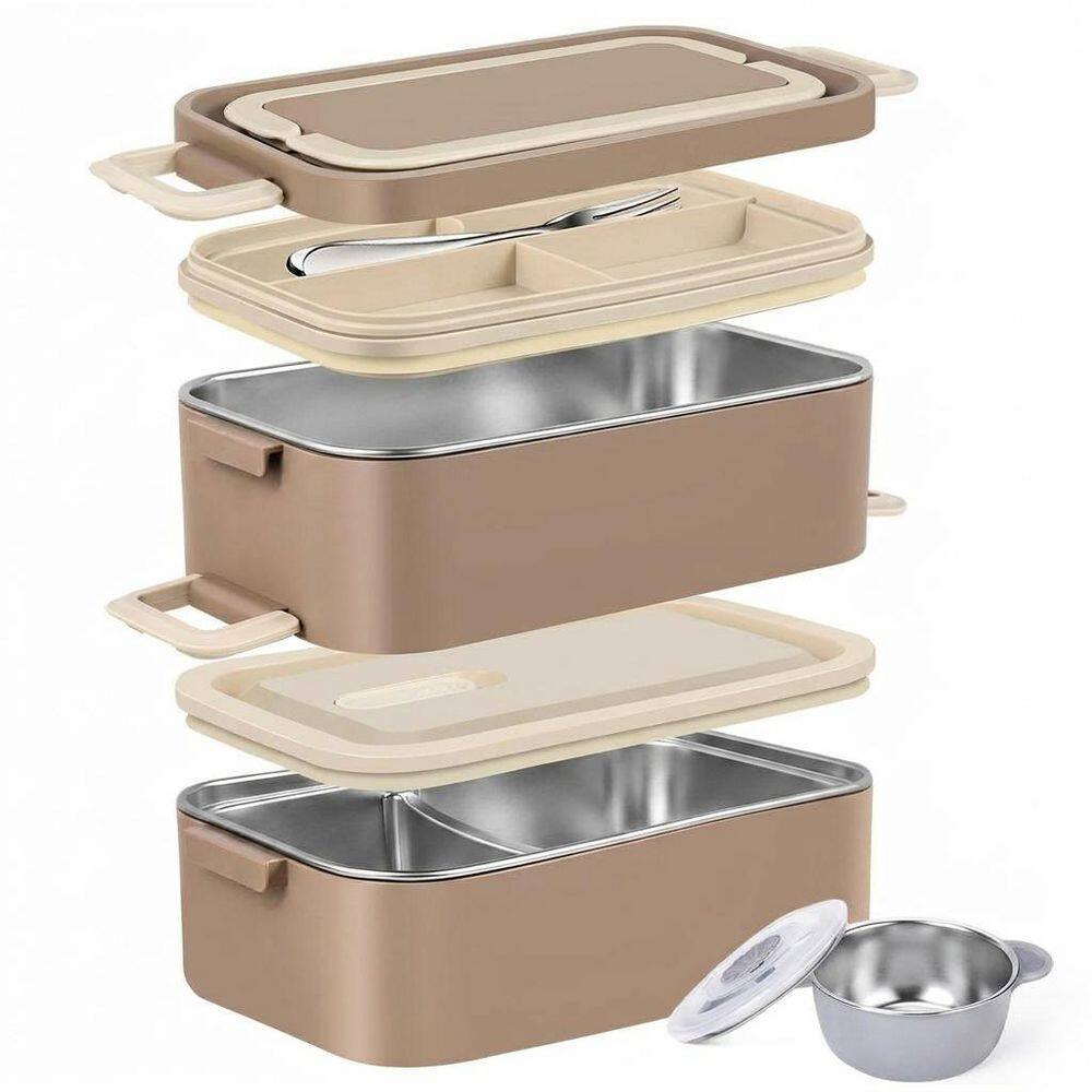 LAIFUCAM Leak-Proof Stainless Steel and PP Bento Lunch Box with