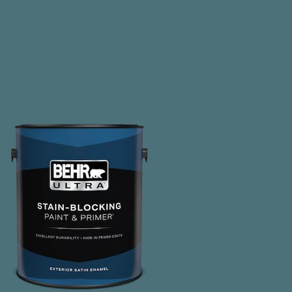 BEHR ULTRA 1 Gal. #S450-6A River Rapids Satin Enamel Exterior Paint and Primer