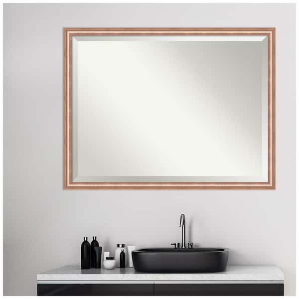 Amanti Art Harmony 32 62 In X 42, Rose Gold Small Bathroom Mirror