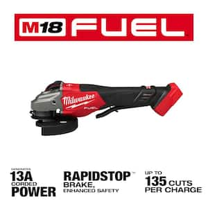 M18 FUEL 18-Volt Lithium-Ion Brushless Cordless 4-1/2 in./6 in. Braking Grinder with Paddle Switch (Tool-Only)