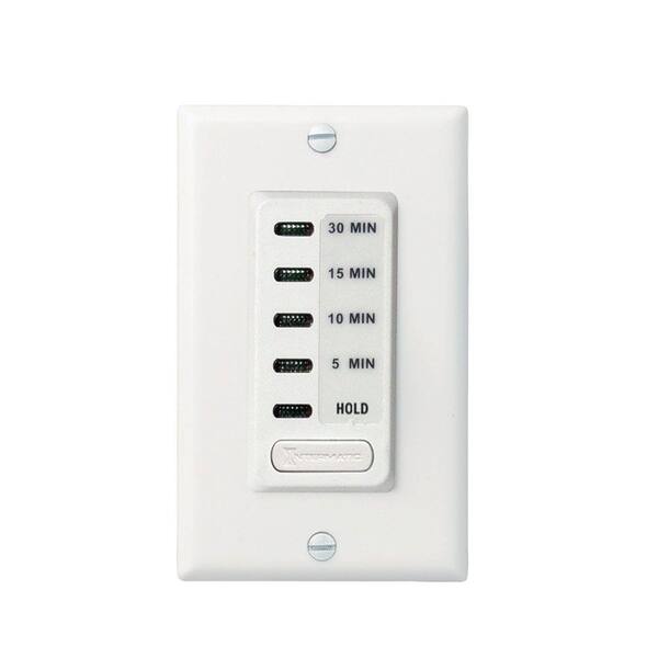 Intermatic 15 Amp 30-Minute Indoor In-Wall Electronic Countdown Mechanical Timer with Preset Times, White