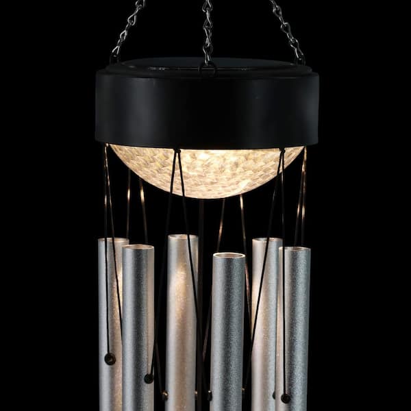 Exhart Silver Tubes with Black Detailed Top and Round