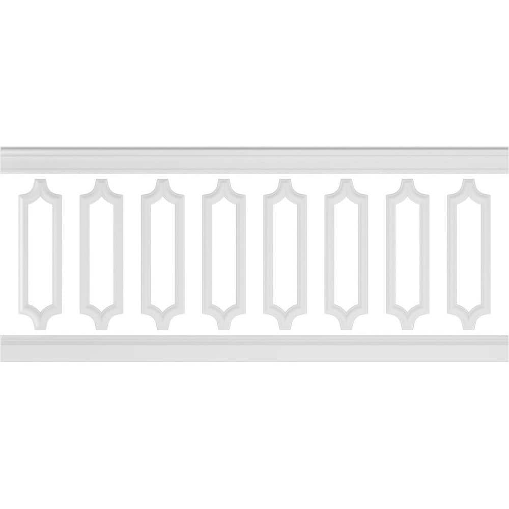 Ekena Millwork 94-1/2 in. Adjustable 40 in. to 44 in. Ashford Scalloped Panel Traditional Wainscot Paneling Kit