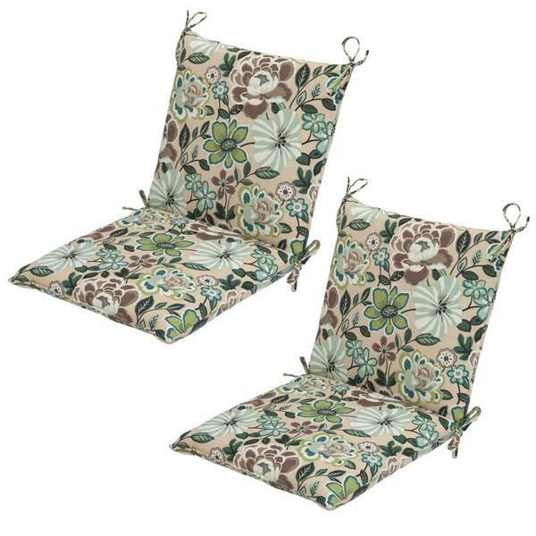 Hampton Bay Daphne Mid-Back Outdoor Dining Chair Cushion (2-Pack)