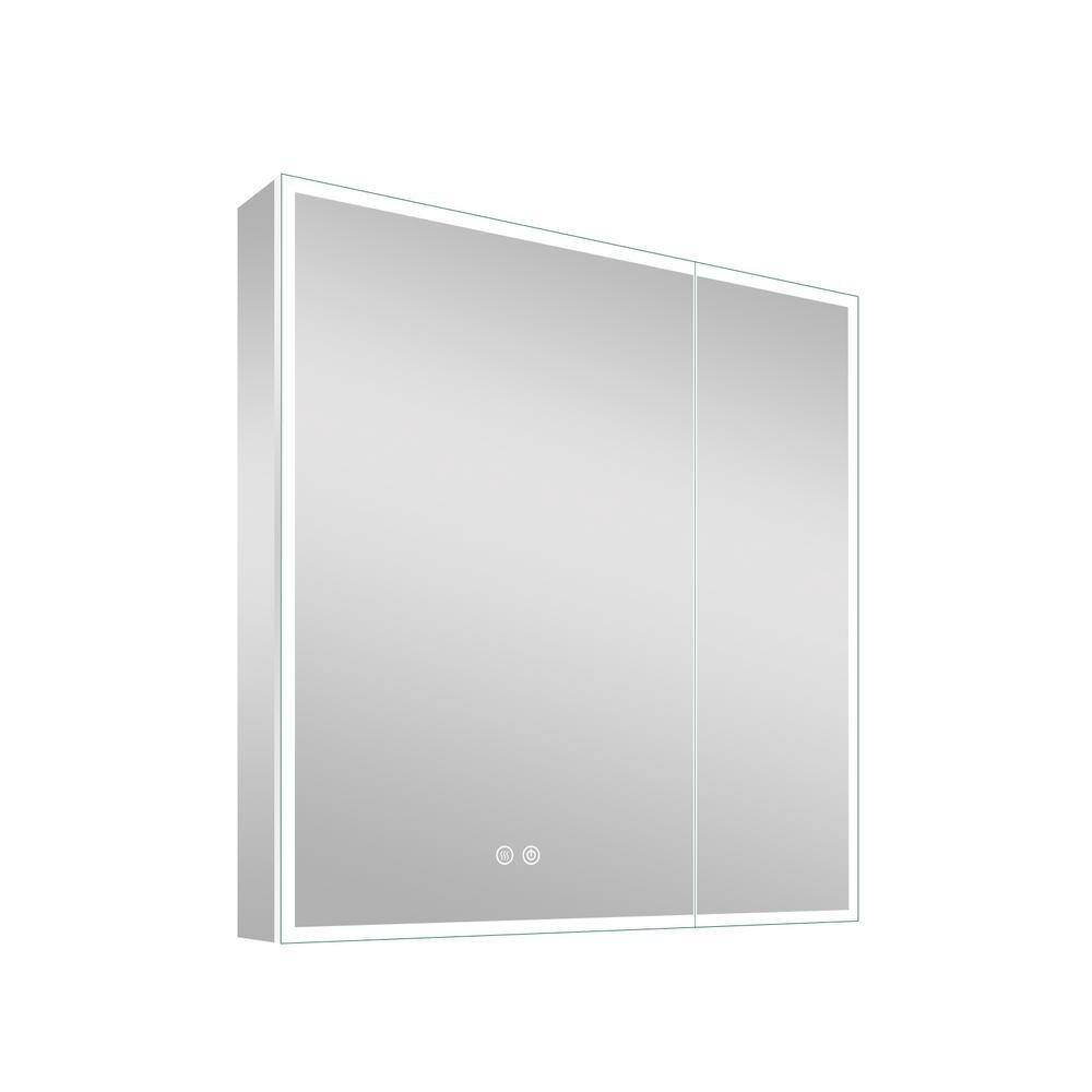 FORCLOVER 30 in. W x 30 in. H Frameless Rectangular Silver Surface 