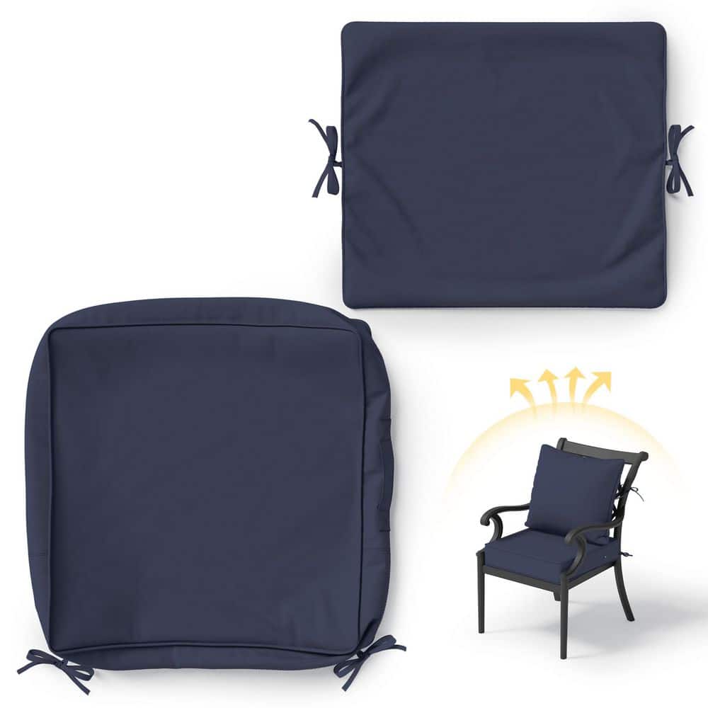 24 in. x 24 in. Square Slipcover Replacement Outdoor Waterproof Seat&Back Cover Set for Chair and Sofa Navy price history on PriceWatchPro