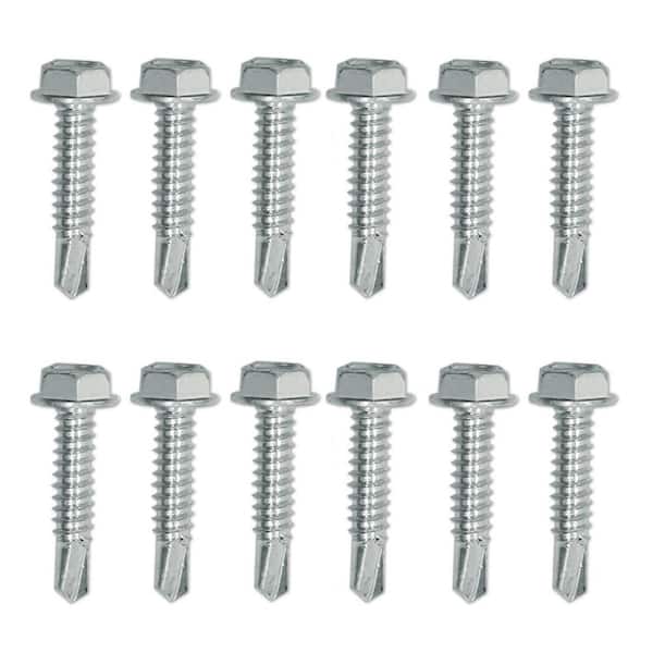 Track Model T SNAP-LOC Zinc Self-Drilling Screw Set, 5/16 in. x 1-1/4 in., for 6 E ...
