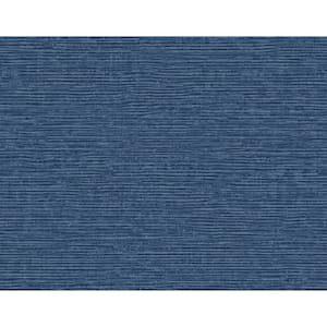Vivanta Navy Grass Cloth Non-Pasted Washable Wallpaper Roll (Covers 60.8 Sq. Ft.)