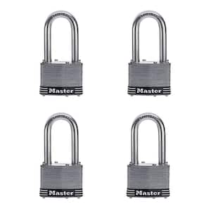 Stainless Steel Outdoor Padlock with Key, 2 in. Wide, 2 in. Shackle, 4 Pack