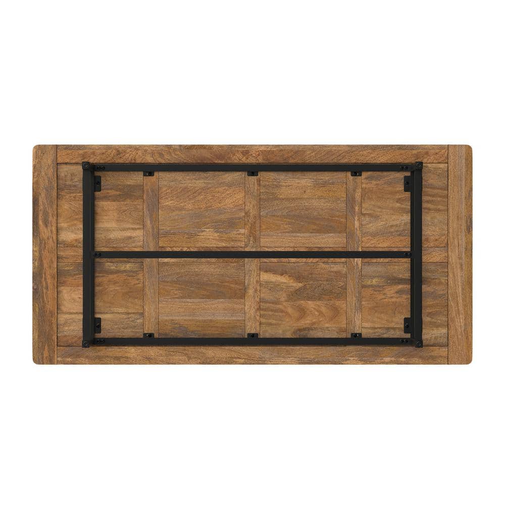 Campbell 72" Burnt Wax Mango Wood Industrial Dining Table