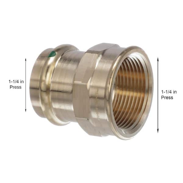 ProPress 1-1/4 in. Press x 1-1/4 in. FPT Zero-Lead Bronze Adapter (5-pack)