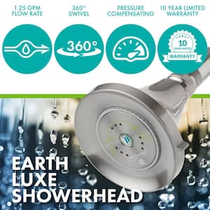 Earth Luxe 3-Spray with 1.75 GPM 3.35 in. Wall Mount Adjustable Fixed Shower Head in Brushed Nickel, 24-Pack