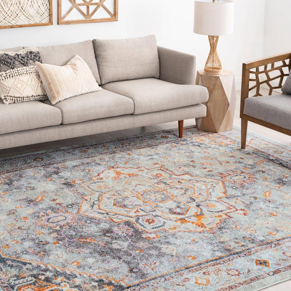 Tayse Wakefield 8 X 10 (ft) Gray Indoor Spot Clean Only Area Rug