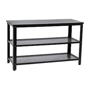 Black Wash Entryway Bench Backless 12 in.