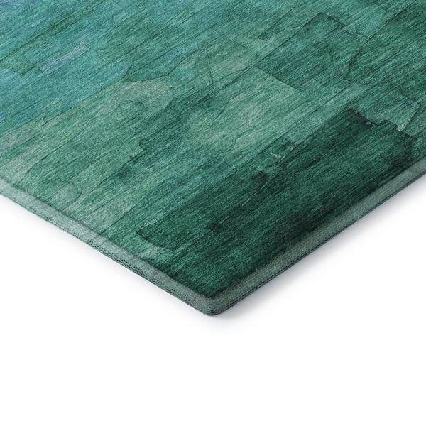 Mayfield Premium Machine Washable Abstract AMF1465 Teal 2 ft. x 3 ft. Area Rug