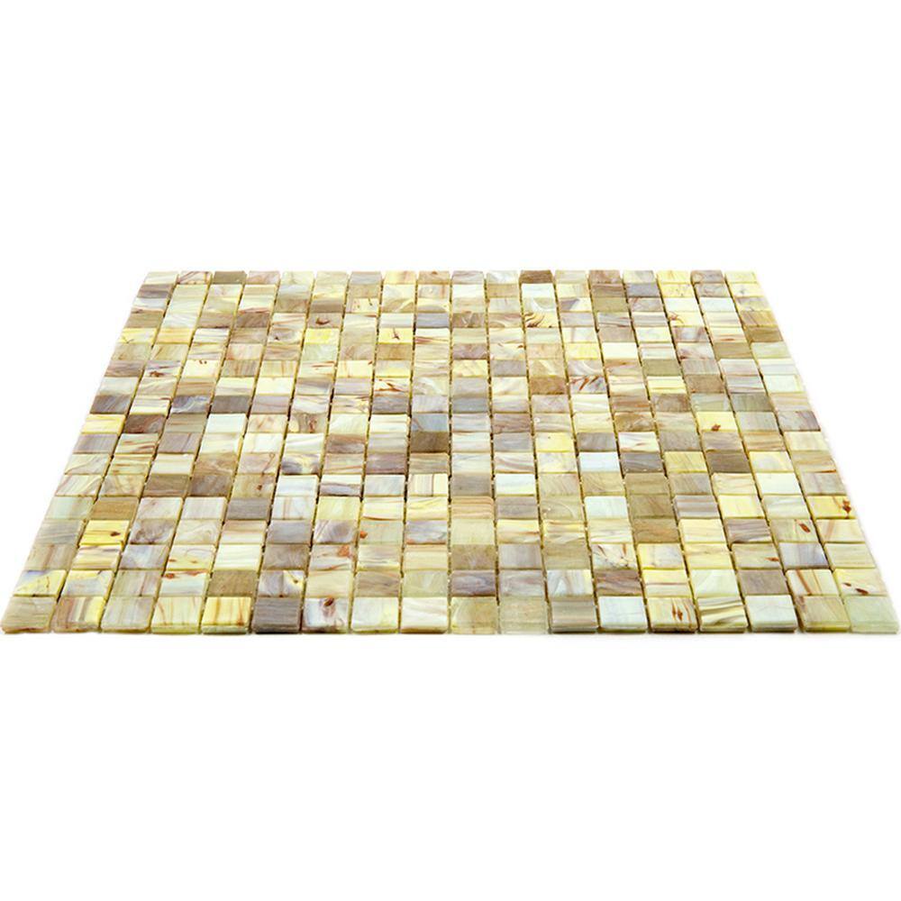 Parchment Beige and Yellow Glass Mosaic Tile for Wall and Floor