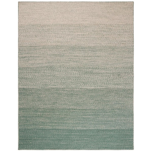Natural Fiber 8 ft. x 10 ft. Natural/Green Ombre Area Rug