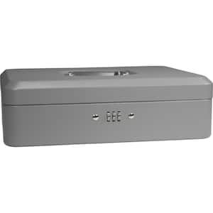 0.12 cu. ft. Cash Box Safe with Combination Lock, Grey