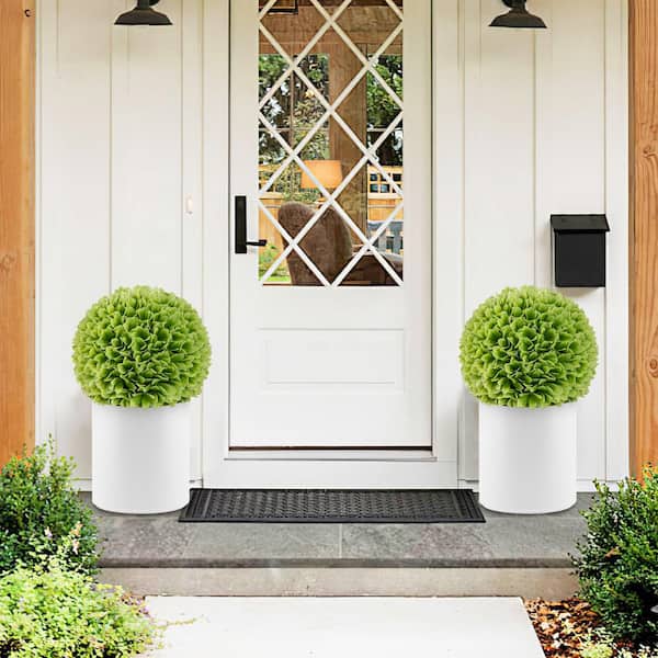 2-Piece 11 in. Artificial Boxwood Topiary Ball Faux Decorative Ball, Indoor Outdoor