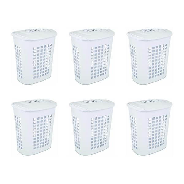 Sterilite 2.3 Bushell 81 Liter Lift Top XL Laundry Basket Hamper, White