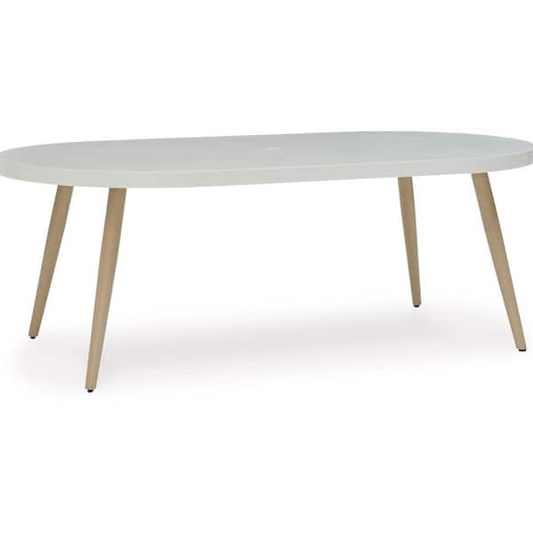 Yami Gray Oval Aluminum Outdoor Dining Table