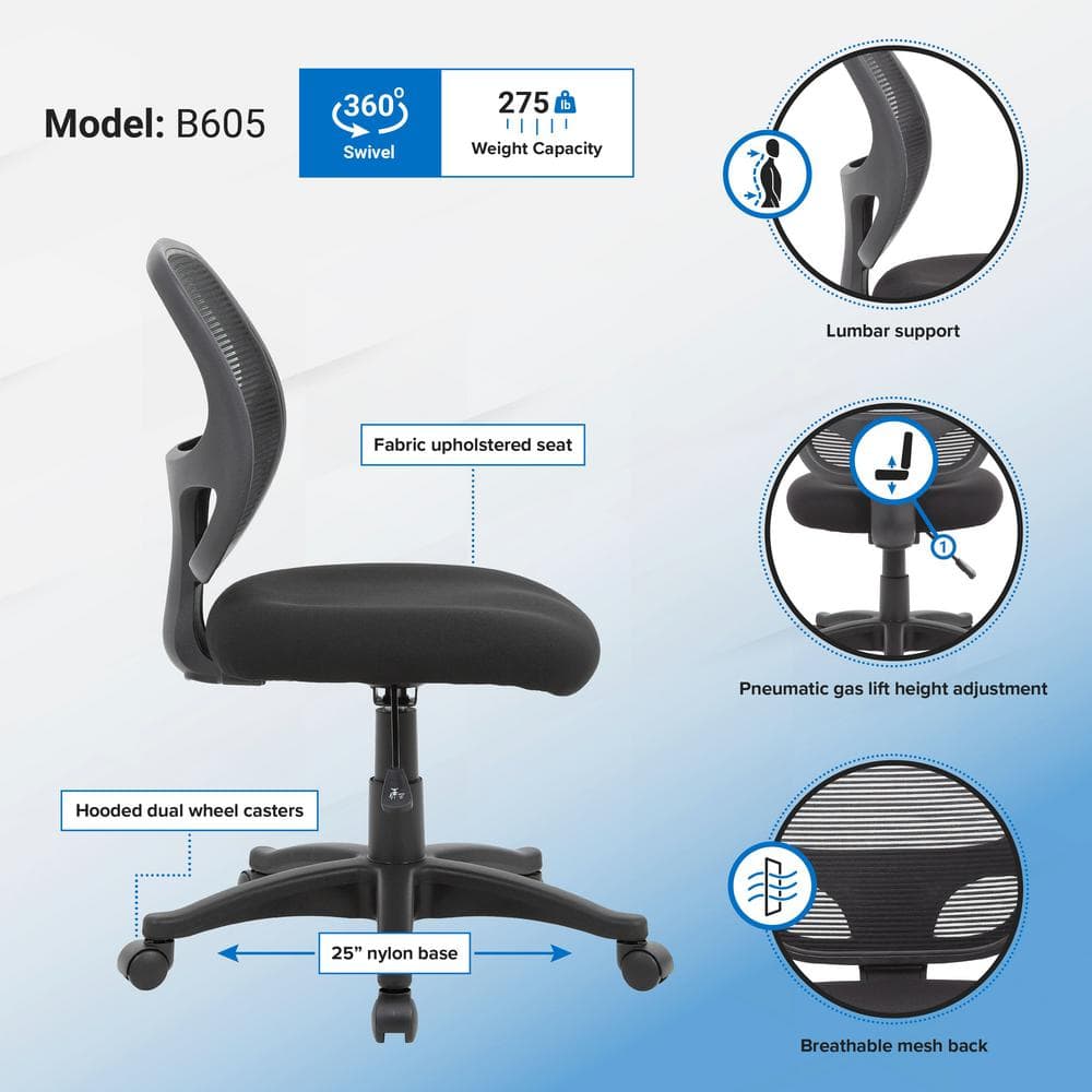 Black High Back Mesh Swivel Task Chair