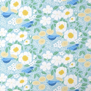 Blue Bird Non-Pasted Wallpaper Roll (Covers approximately 52 square feet continuous)