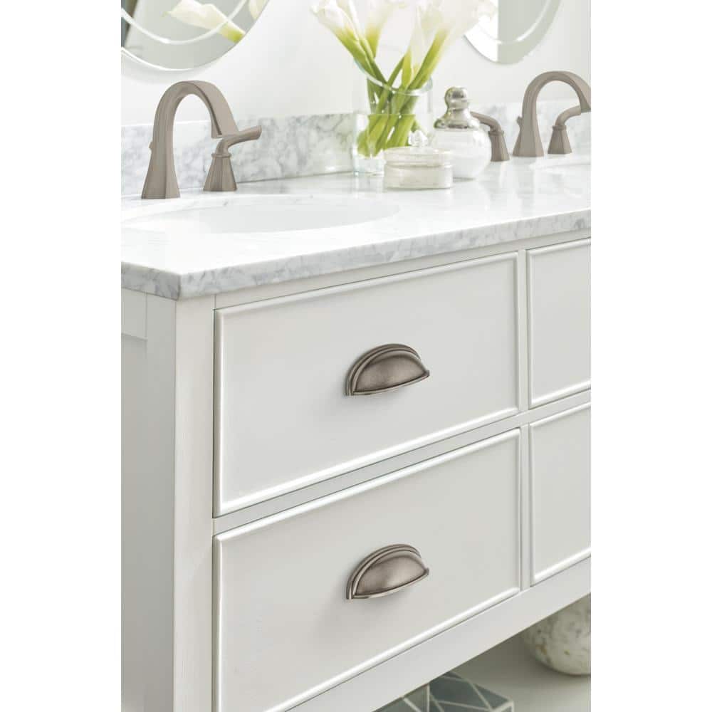 Weathered Nickel Traditional Cup Pull with Mounting Hardware
