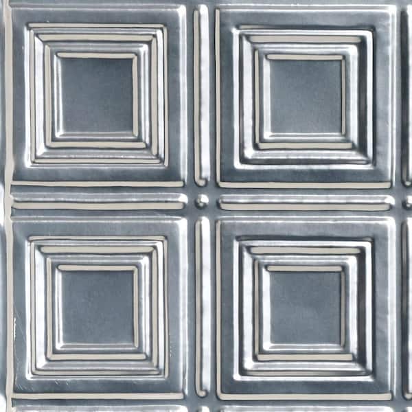 FROM PLAIN TO BEAUTIFUL IN HOURS Take Home Sample - Shanko Lacquered Steel 1 ft. x 1 ft. Decorative Tin Style Lay-in Ceiling Tile (1 sq. ft./case)