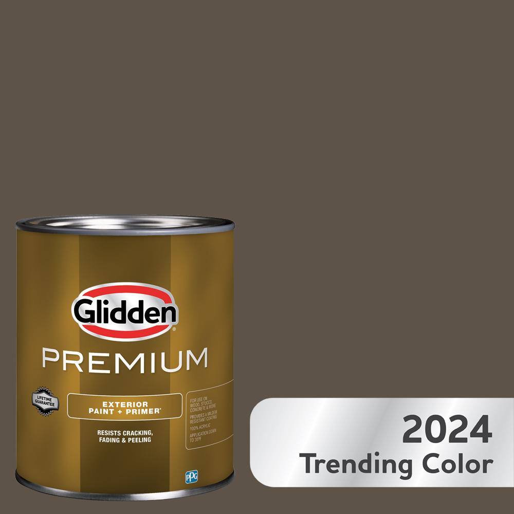 Glidden Premium 1 qt. PPG10217 Cabin Fever Flat Exterior Latex Paint