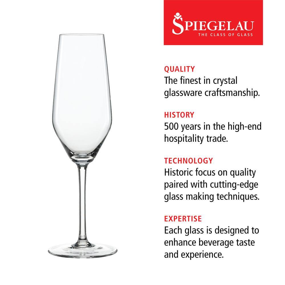 Spiegelau Style 8.5oz Clear Crystal Champagne Flute Set