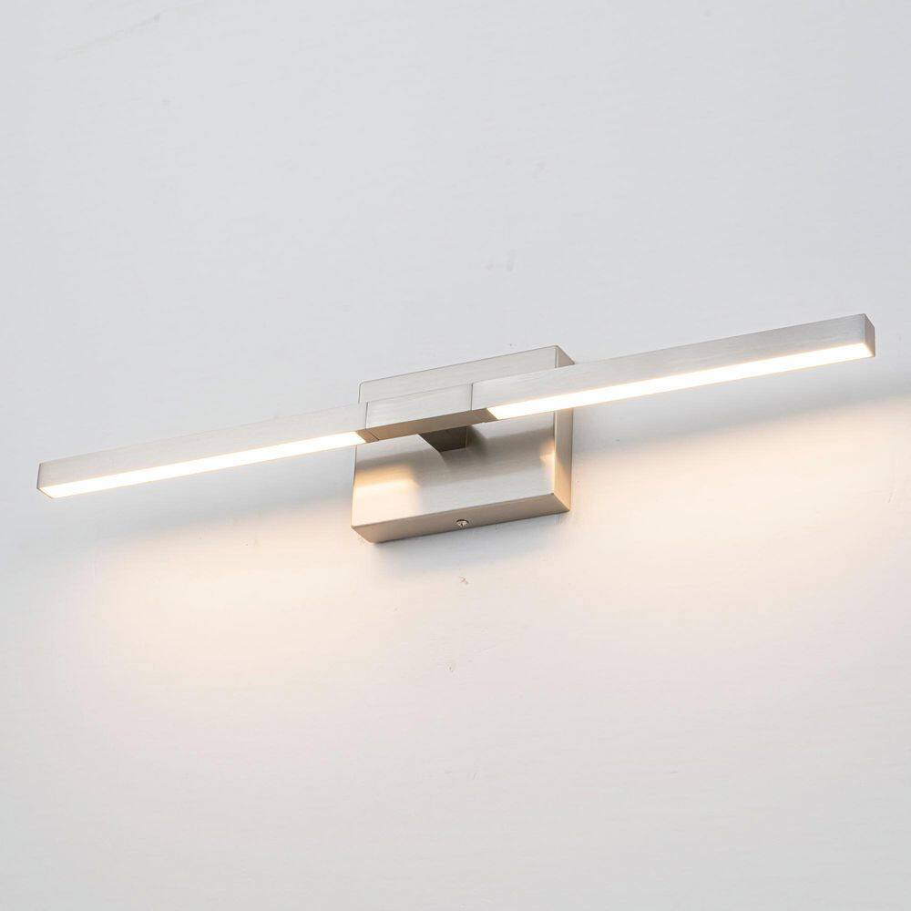 Tiven 23.6 in. Modern 2-Light Satin Nickel Linear LED Vanity Light Bar price history on PriceWatchPro