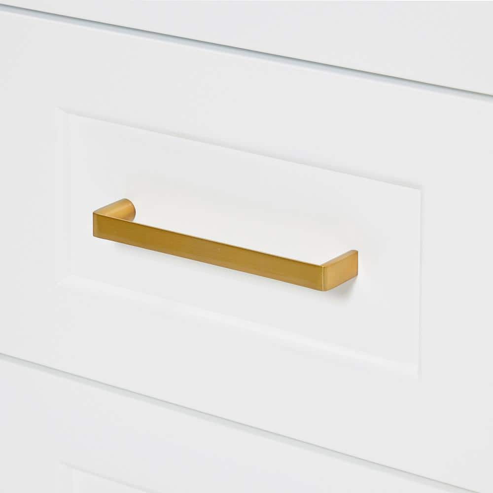 Taylor 66" White Freestanding Single Basin Vanity with Gold Hardware