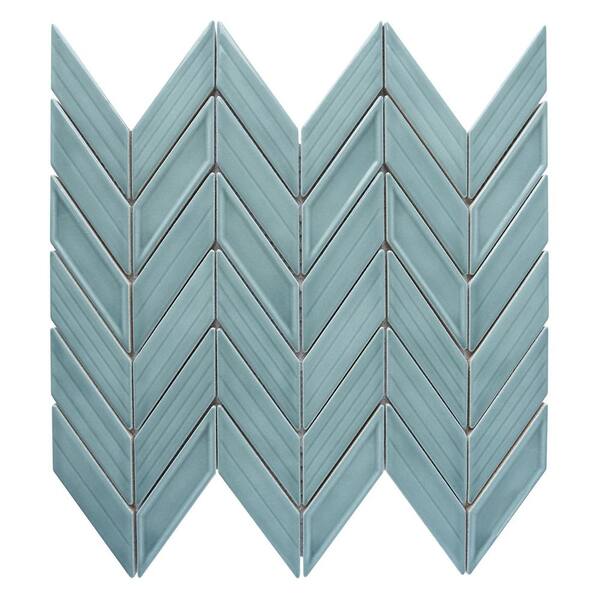 Ivy Hill Tile Medley Chevron Marine Blue 11.22 in. x 11.81