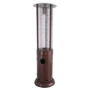 Round Commercial Glass Cylinder Patio Heater in Hammered Bronze with Clear Tube