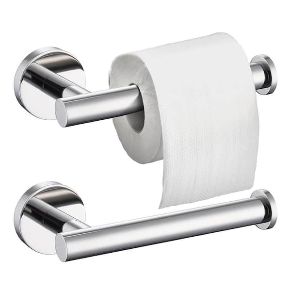 YASINU Wall-Mount Single Post Toilet Paper Holder in Chrome 2-Pack