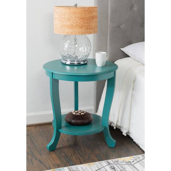 Powell Company Whither Teal Accent Side Table Hd1510a20t Whither Teal Accent Side Table, Aqua Round Side Table